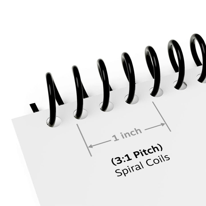 Black 32mm 3:1 Pitch Spiral Binding Coil (12" Long) - 100pk