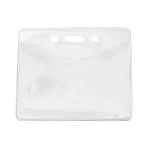 Clear Vinyl Eco-Friendly Badge Holders with Slot/Chain Holes - 100pk