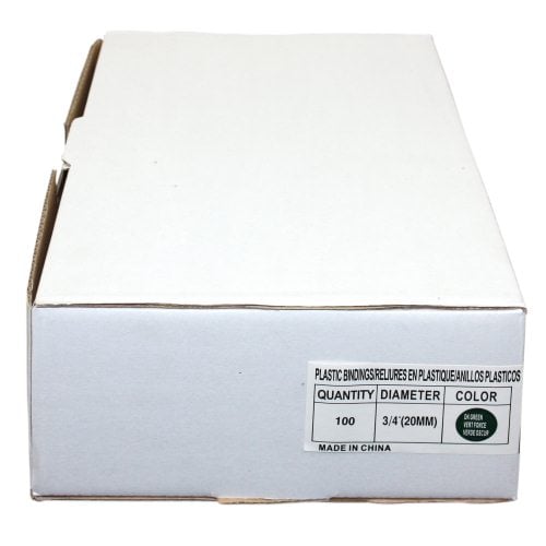 3/4" Hunter Green Plastic Binding Combs - 100pk