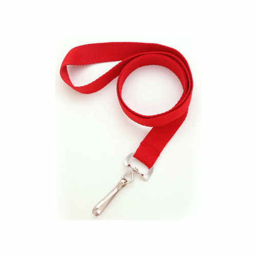 3/4" Red Flat Lanyard with Swivel Hook - 100pk