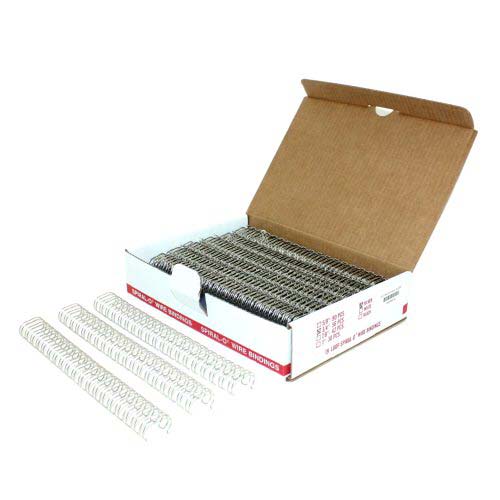 3/4" Silver Spiral-O 19 Loop Wire Binding Combs - 100pk