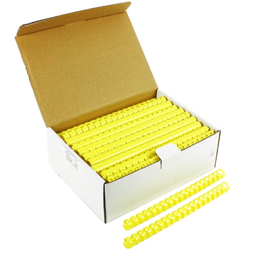 3/4" Yellow Plastic Binding Combs - 100pk
