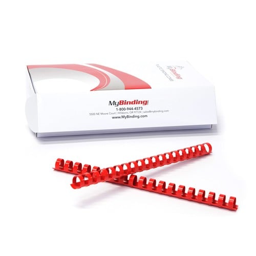 3/4" Red Plastic Binding Combs - 100pk