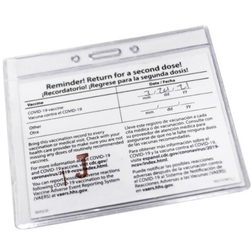 3-7/8” x 4-3/8” COVID Vaccination ID Card Slide-In Pockets - 10pk