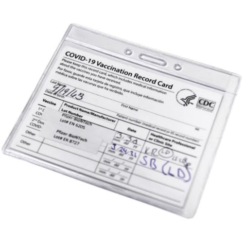3-7/8” x 4-3/8” COVID Vaccination ID Card Slide-In Pockets - 10pk