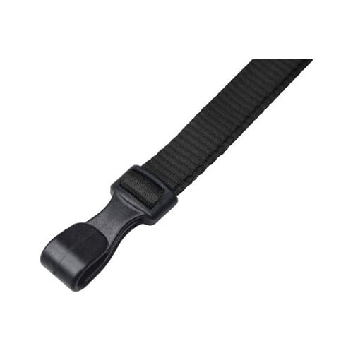 3/8" Black Microweave Lanyard With 3-Breakaways and Wide Plastic No-Twist Hook - 100pk