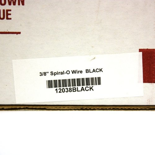 3/8" Black Spiral-O 19 Loop Wire Binding Combs - 100pk