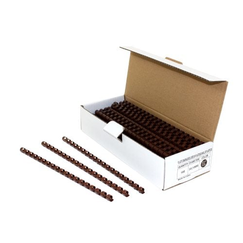 3/8" Brown Plastic Binding Combs - 100pk