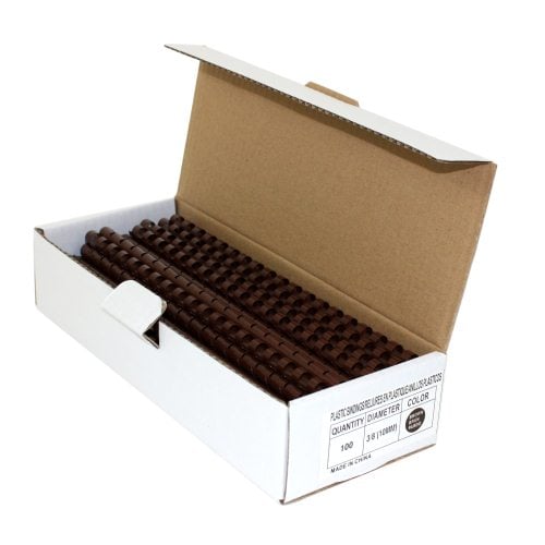 3/8" Brown Plastic Binding Combs - 100pk