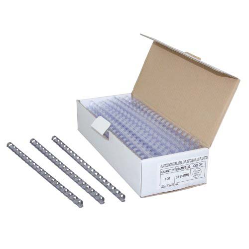 3/8" Clear Plastic Binding Combs - 100pk