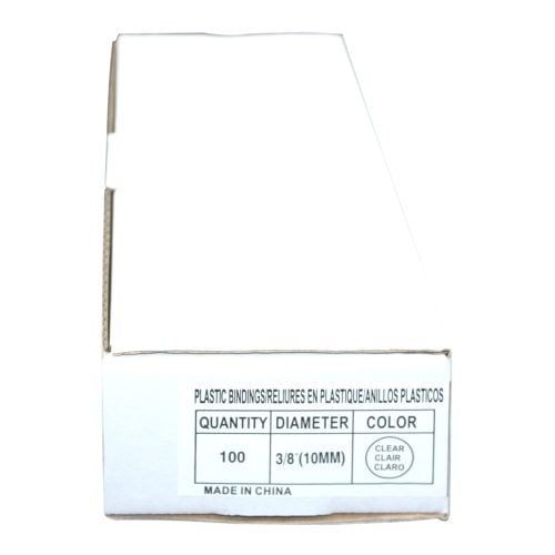 3/8" Clear Plastic Binding Combs - 100pk
