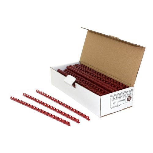 3/8" Maroon Plastic Binding Combs - 100pk