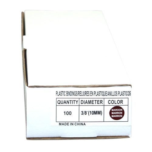 3/8" Maroon Plastic Binding Combs - 100pk