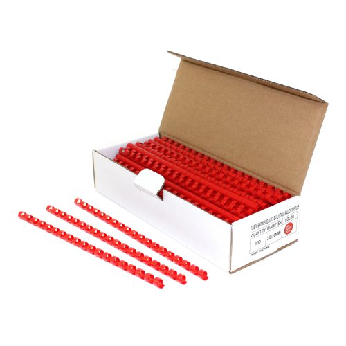 3/8" Red Plastic Binding Combs - 100pk