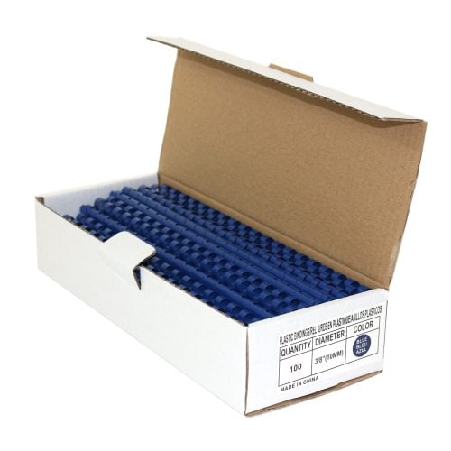 3/8" Royal Blue Plastic Binding Combs - 100pk