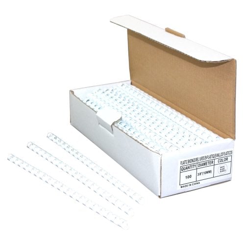 3/8" White Plastic Binding Combs - 100pk
