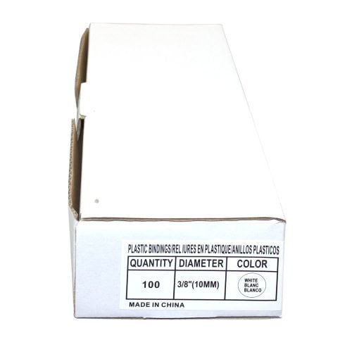 3/8" White Plastic Binding Combs - 100pk