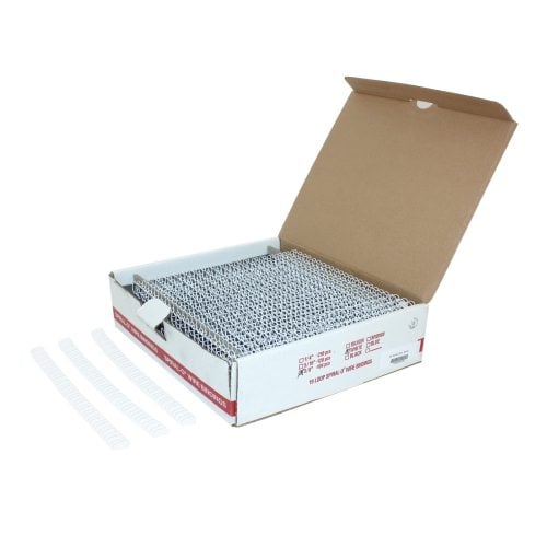 3/8" White Spiral-O 19 Loop Wire Binding Combs - 100pk