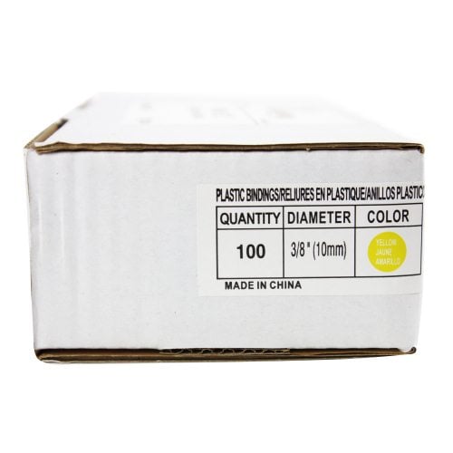 3/8" Yellow Plastic Binding Combs - 100pk