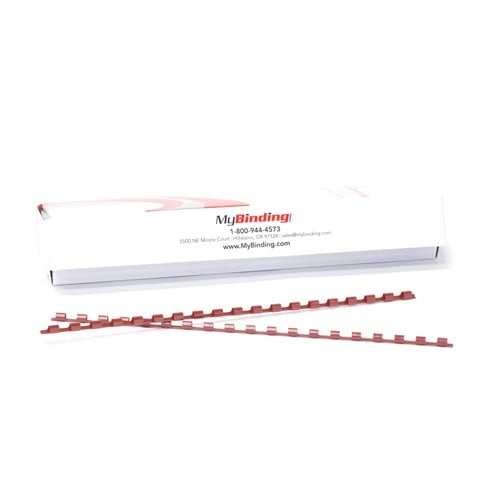 3/8" Maroon Plastic Binding Combs - 100pk