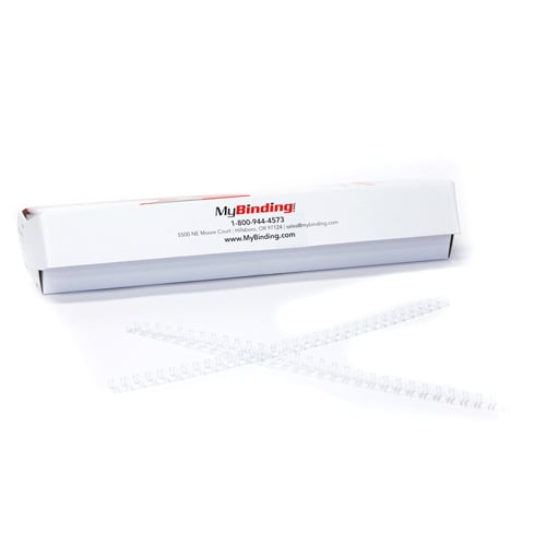 3/8" White Plastic Binding Combs - 100pk