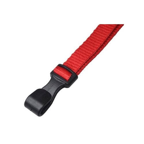 3/8" Red Microweave Lanyard With 3-Breakaways and Wide Plastic No-Twist Hook - 100pk