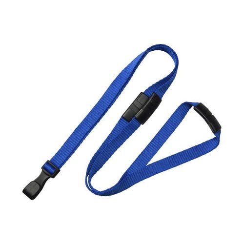 3/8" Royal Blue Microweave Lanyard With 3-Breakaways and Wide Plastic No-Twist Hook - 100pk