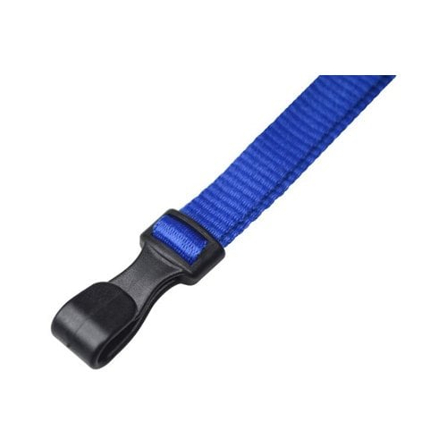 3/8" Royal Blue Microweave Lanyard With 3-Breakaways and Wide Plastic No-Twist Hook - 100pk