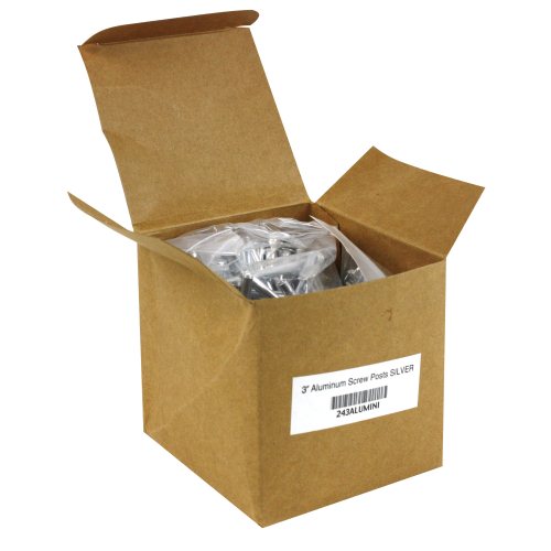 3" Silver Aluminum Screw Posts - 100pk