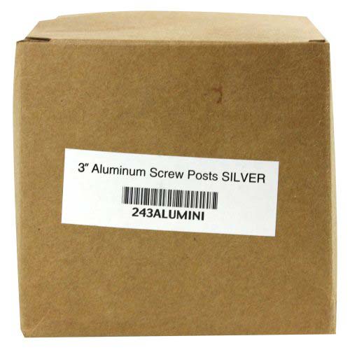 3" Silver Aluminum Screw Posts - 100pk