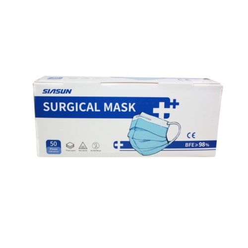 3-Ply Disposable Surgical Face Masks (Latex-Free , Non-Woven) - 50 per Box