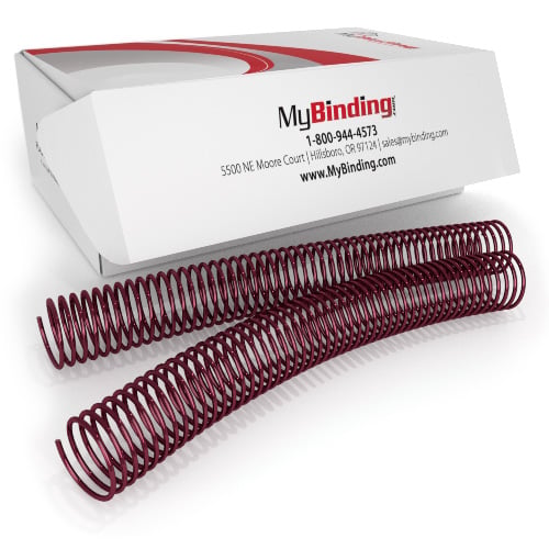 30mm Burgundy 4:1 Pitch Spiral Binding Coil - 100pk