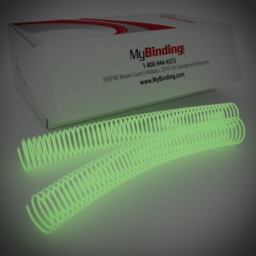 30mm Glow in the Dark 4:1 Pitch Spiral Binding Coil - 100pk