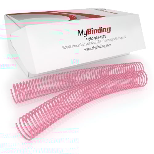 30mm Pink 4:1 Pitch Spiral Binding Coil - 100pk