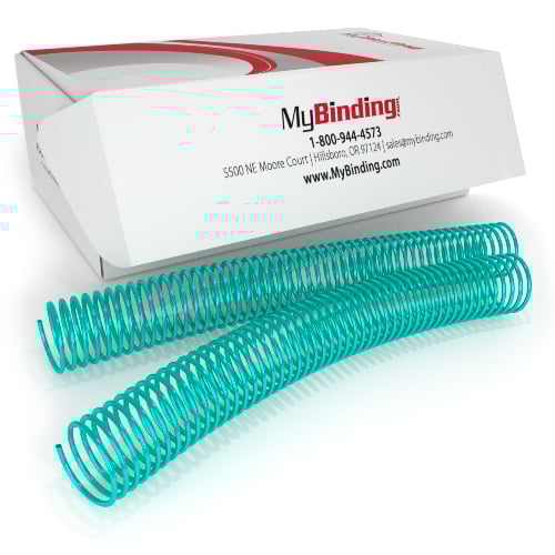 30mm Turquoise 4:1 Pitch Spiral Binding Coil - 100pk