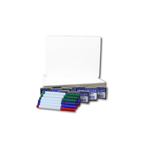 9" x 12" Dry Erase Lap Board with Pen and Student Eraser - Set of 12 Each