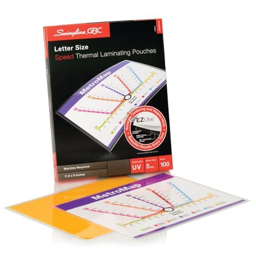 GBC Swingline EZUse 5mil Letter Size Speed Thermal Pouches 100pk - 3200716C - Clearance Sale
