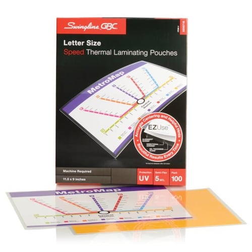 GBC Swingline EZUse 5mil Letter Size Speed Thermal Pouches 100pk - 3200716C - Clearance Sale