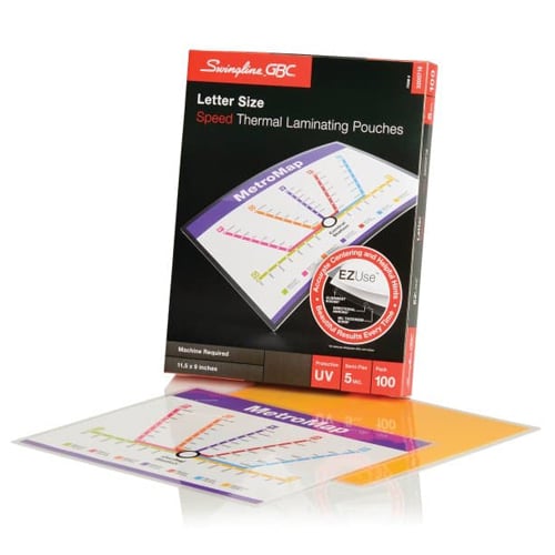 GBC Swingline EZUse 5mil Letter Size Speed Thermal Pouches 100pk - 3200716C - Clearance Sale