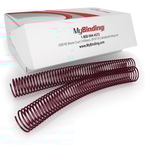 32mm Burgundy 4:1 Pitch Spiral Binding Coil - 100pk
