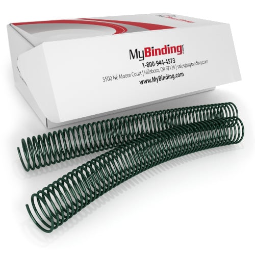 32mm Dark Green 4:1 Pitch Spiral Binding Coil - 100pk