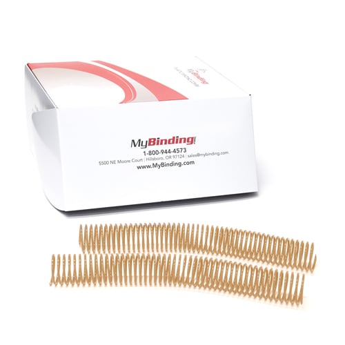 32mm Gold 4:1 Pitch Spiral Binding Coil - 100pk