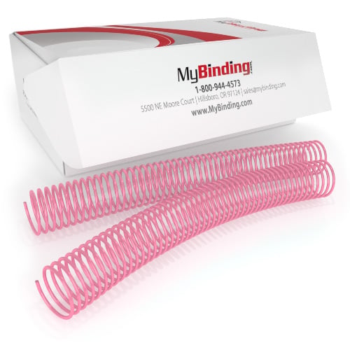 32mm Pink 4:1 Pitch Spiral Binding Coil - 100pk