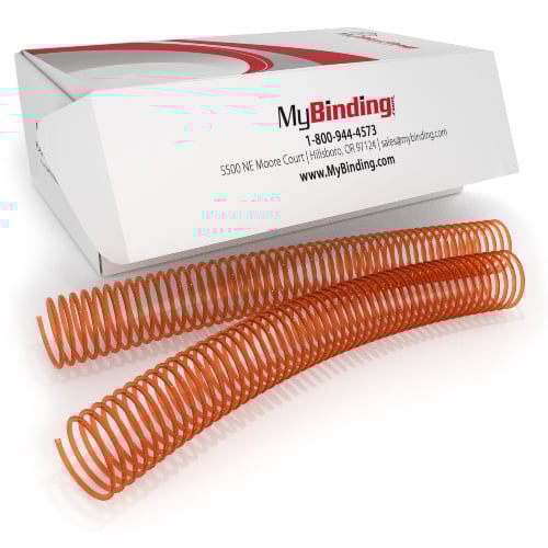 32mm Tangerine 4:1 Pitch Spiral Binding Coil - 100pk