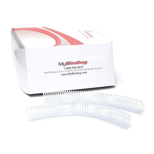 32mm White 4:1 Pitch Spiral Binding Coil - 100pk