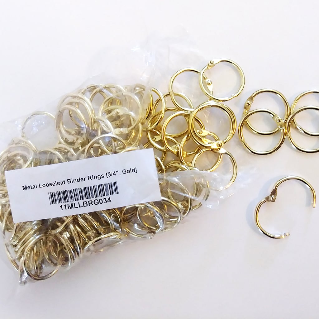 3/4" Gold Metal Loose Leaf Binding Rings (100/Pk) Item#11MLLBRG034 - Clearance Sale