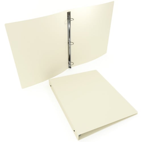 2" Ivory 35 Gauge 11" x 8.5" Poly Round 3-Ring Binders - 100pk