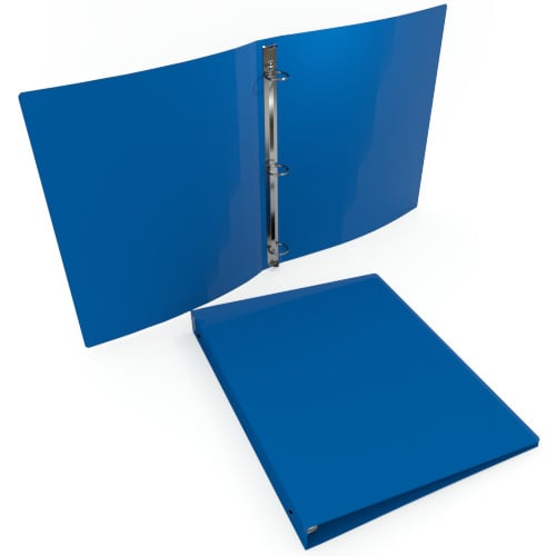 2" Royal Blue 35 Gauge 11" x 8.5" Poly Round 3-Ring Binders - 100pk