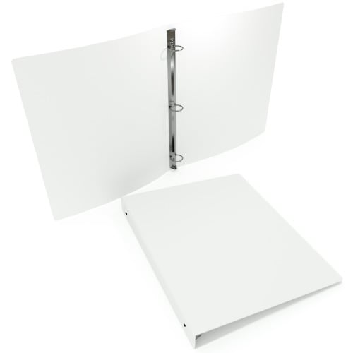 2" White 35 Gauge 11" x 8.5" Poly Round 3-Ring Binders - 100pk