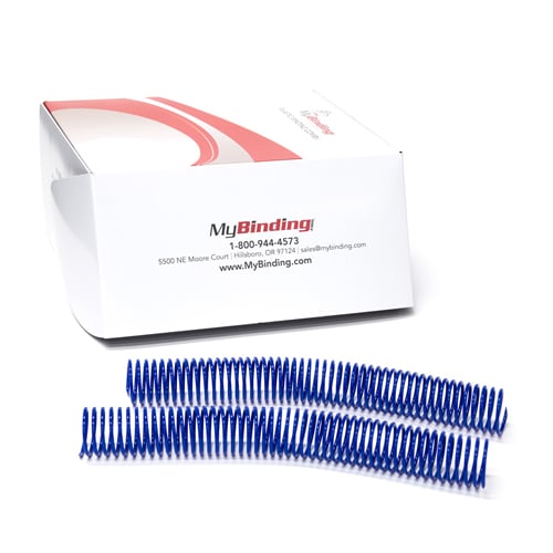 35mm Blue 4:1 Pitch Spiral Binding Coil - 100pk